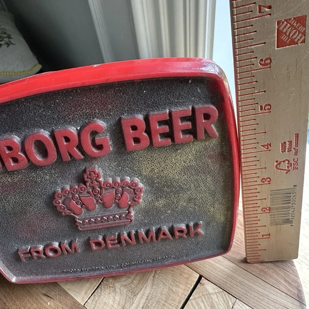 VTG Hollis Press Sign Tuborg Beer From Denmark 7x6 Inch USA Made LIght Up AS IS